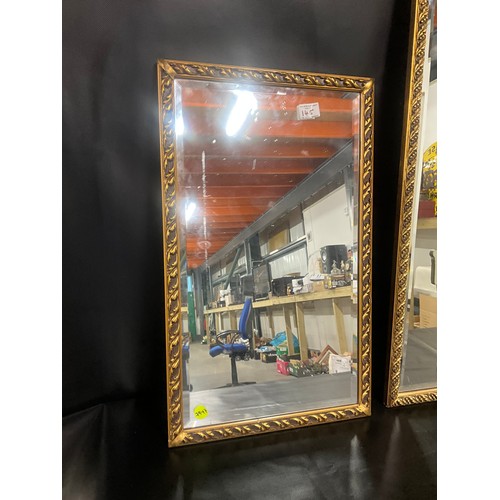 145 - 3 VINTAGE GILT FRAMED MIRRORS,HALL MIRROR AND FREE STANDING MIRROR