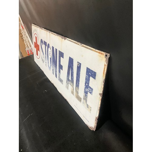 152 - VINTAGE ENAMEL STONE ALE SIGN 30