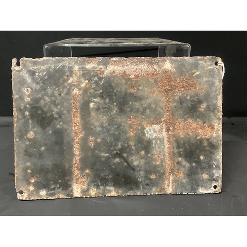 153 - VINTAGE ENAMEL PRECAUTIONS BOMB SIGN 12