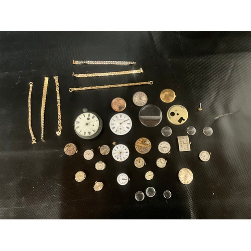 157 - QTY OF POCKET WATCH FACES, WORKS LADIES WATCH STRAPS ETC
