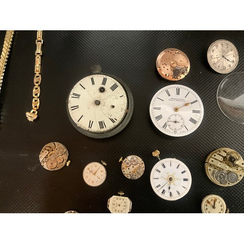157 - QTY OF POCKET WATCH FACES, WORKS LADIES WATCH STRAPS ETC