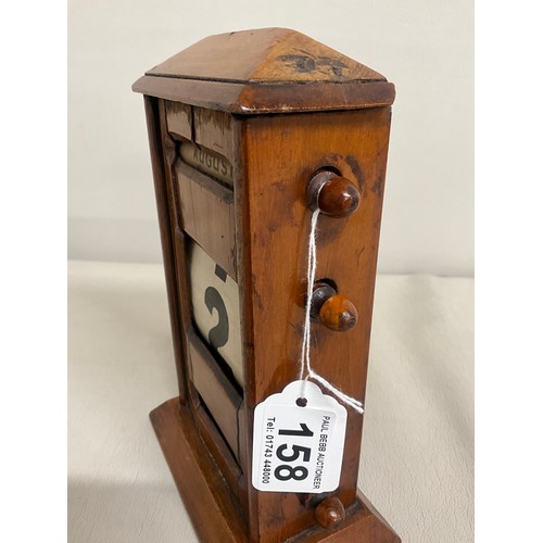 158 - EDWARDIAN MAHOGANYY CASED PERPETUAL CALENDAR A/F H9