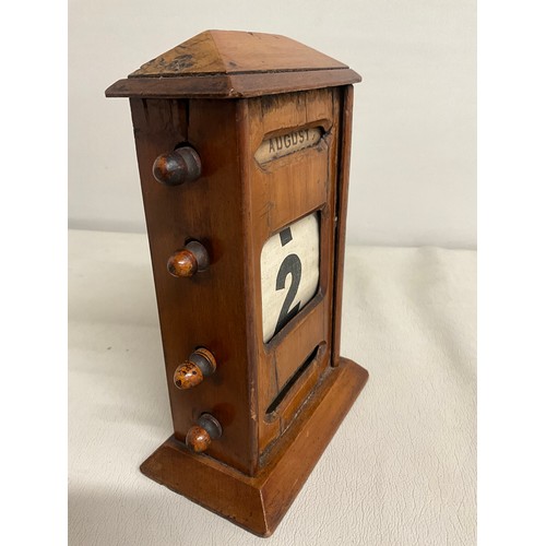 158 - EDWARDIAN MAHOGANYY CASED PERPETUAL CALENDAR A/F H9