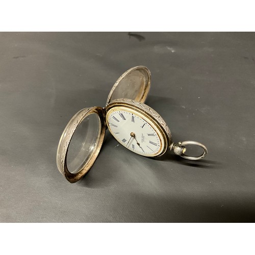 162 - 2 X VICTORIAN ENGRAVED HALLMARKED SILVER FOB WATCHES