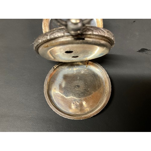 162 - 2 X VICTORIAN ENGRAVED HALLMARKED SILVER FOB WATCHES