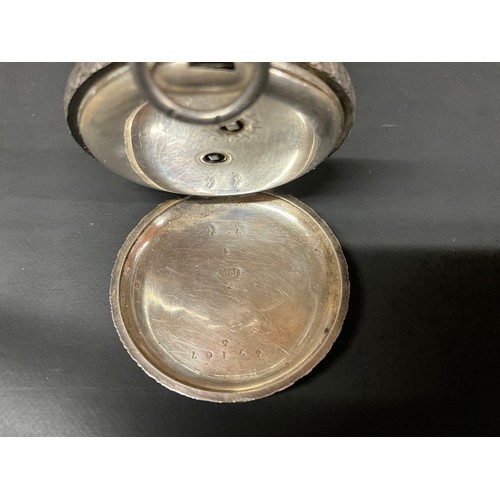 162 - 2 X VICTORIAN ENGRAVED HALLMARKED SILVER FOB WATCHES