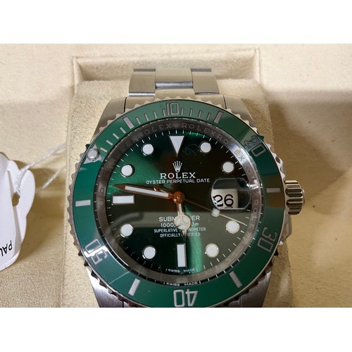 164 - REPRODUCTION FAKE ROLEX GENTS WATCH IN BOX WITH PAPERWORK