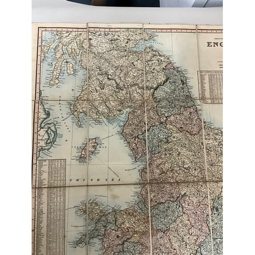 165 - VINTAGE CRUCHLEYS MAP OF ENGLAND & WALES & PART OF SCOTLAND IN SLEEVE A/F AND VINTAGE AA DOUBLE SIDE... 