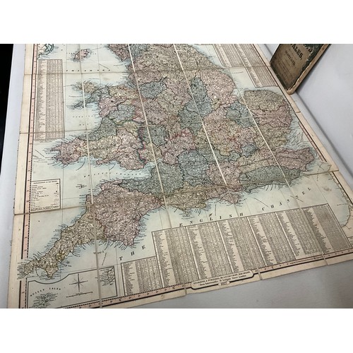 165 - VINTAGE CRUCHLEYS MAP OF ENGLAND & WALES & PART OF SCOTLAND IN SLEEVE A/F AND VINTAGE AA DOUBLE SIDE... 