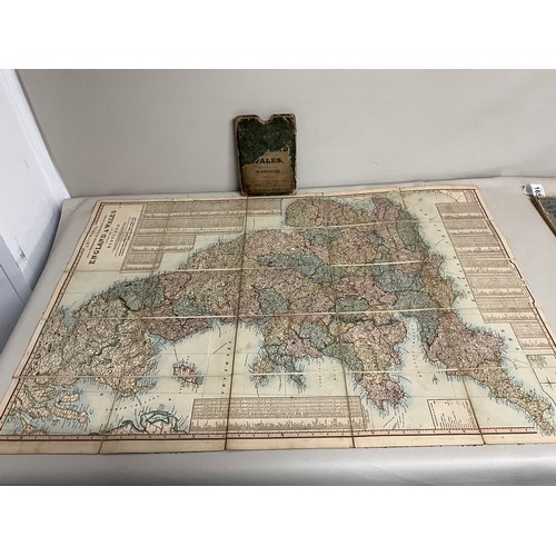 165 - VINTAGE CRUCHLEYS MAP OF ENGLAND & WALES & PART OF SCOTLAND IN SLEEVE A/F AND VINTAGE AA DOUBLE SIDE... 