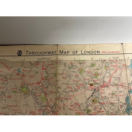 165 - VINTAGE CRUCHLEYS MAP OF ENGLAND & WALES & PART OF SCOTLAND IN SLEEVE A/F AND VINTAGE AA DOUBLE SIDE... 