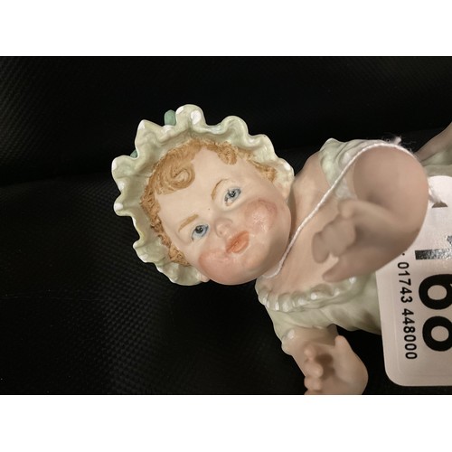 168 - PAIR OF GERMAN BISQUE PAINO BABIES