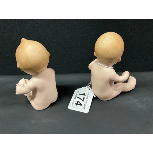174 - PAIR OF GERMAN BISQUE PIANO BABIES