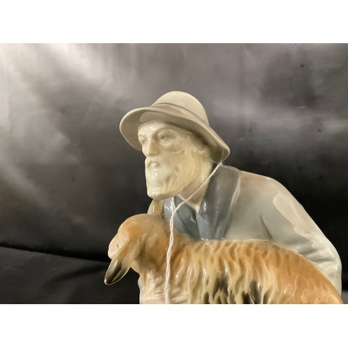 154 - NAO CHILD READY WITH PUPPY FIGURE AND CONTINENTAL FIGURE OF SHEPHERD