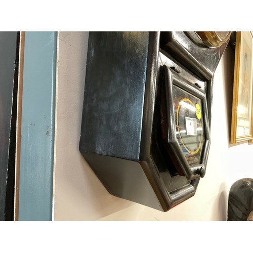 1 - REGULATOR A WALL CLOCK (SETH THOMAS) WITH KEY & PENDULUM H24