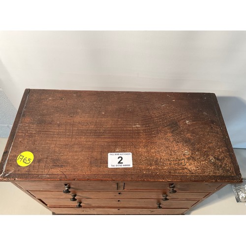 2 - MINIATURE 2 OVER 3 CHEST OF DRAWERS (APPRENTICE PIECE) H13