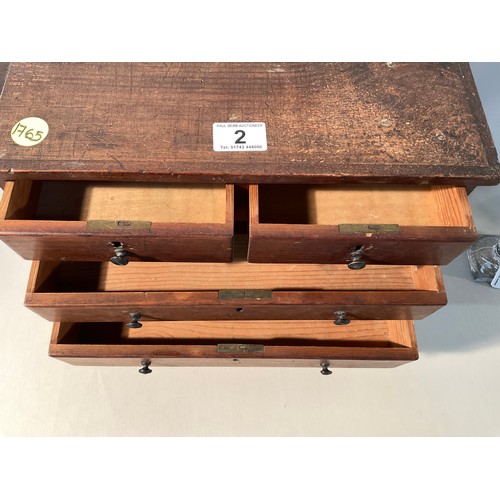 2 - MINIATURE 2 OVER 3 CHEST OF DRAWERS (APPRENTICE PIECE) H13
