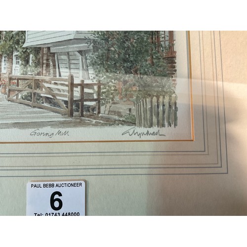 6 - LIMITED EDITION FRAMED PRINT OF GORING MILL 259 OF 850 PENCIL SIGNATURE TO MARGIN 13