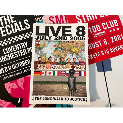 15 - QTY OF GIG AND FILM POSTERS AND LIVE AID 2005 BOOK