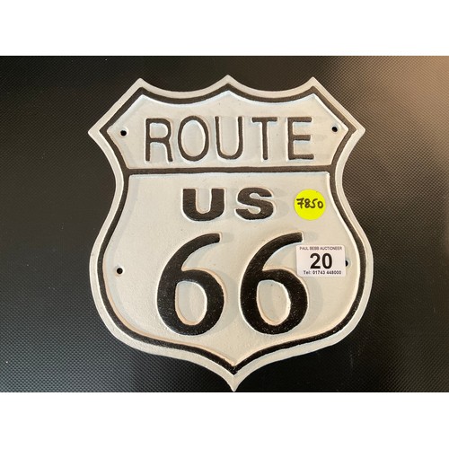 20 - REPRODUCTION CAST IRON ROUTE 66 WALL SIGN 10