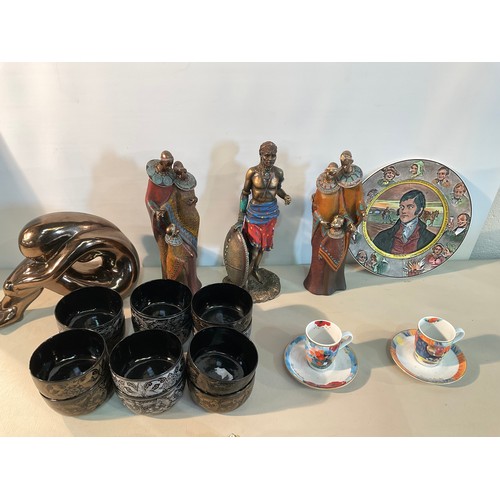 26 - BOX OF ORNAMENTS - AFRICAN FIGURES ETC