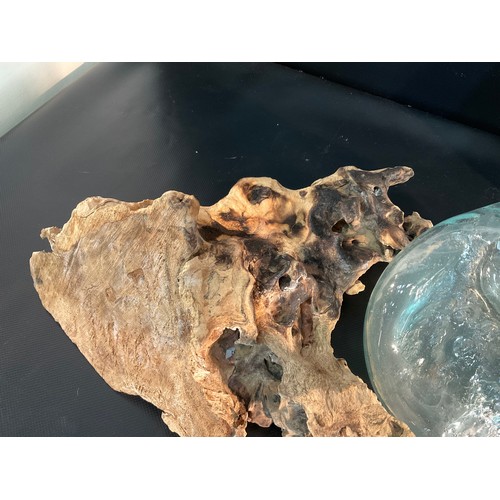 29 - DRIFTWOOD AND GLASS BOWL ORNAMENT