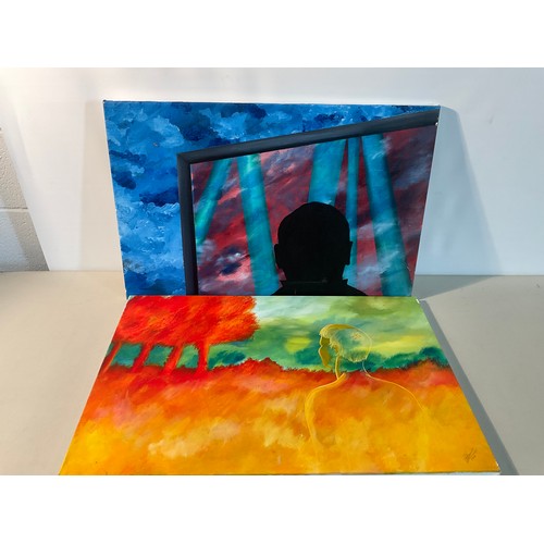 41 - 2 UNFRAMED ACRYLIC ON CANVAS PICTURES 30