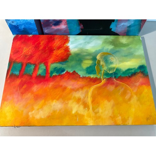 41 - 2 UNFRAMED ACRYLIC ON CANVAS PICTURES 30