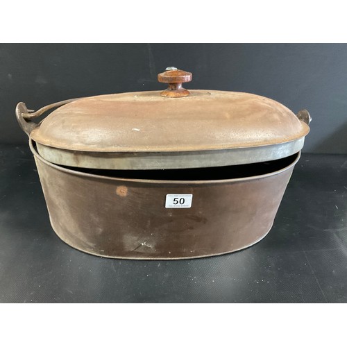 50 - LARGE VINTAGE COOKING PAN WITH COVER L20