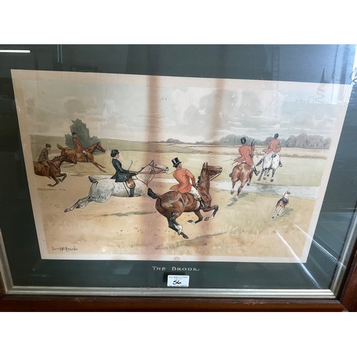 56 - SET OF 4 EDWARDIAN FRAMED HUNTING SCENE PRINTS A/F 28