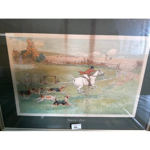 56 - SET OF 4 EDWARDIAN FRAMED HUNTING SCENE PRINTS A/F 28
