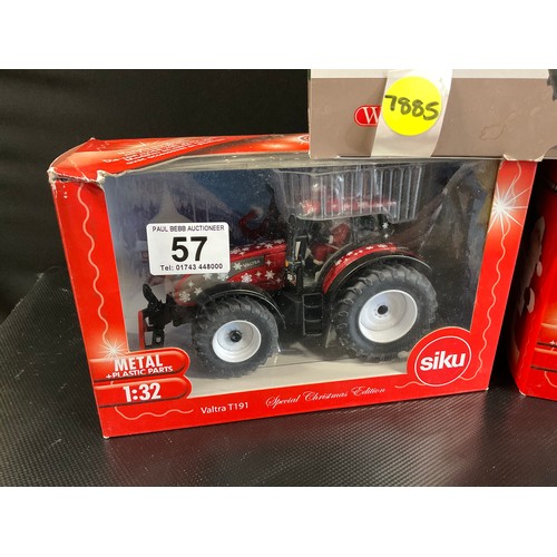 57 - 3 VALTRA MODEL TRACTORS IN BOXES