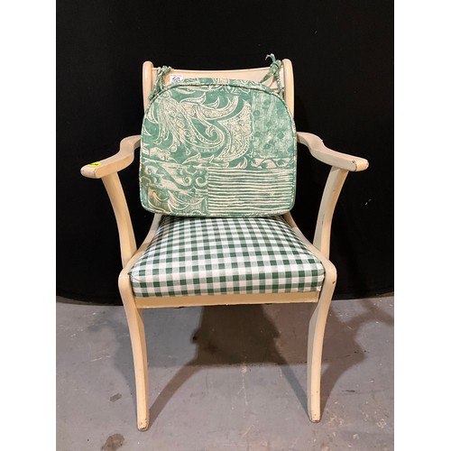 438 - WHITE PAINTED ARMCHAIR