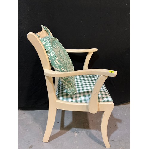 438 - WHITE PAINTED ARMCHAIR