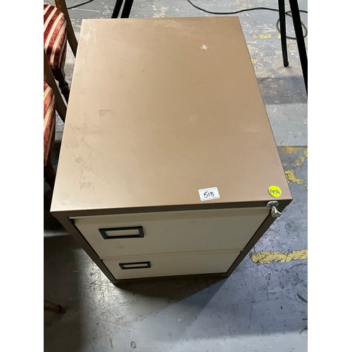 440 - 2 DRAWER METAL FILING CABINET WITH KEY