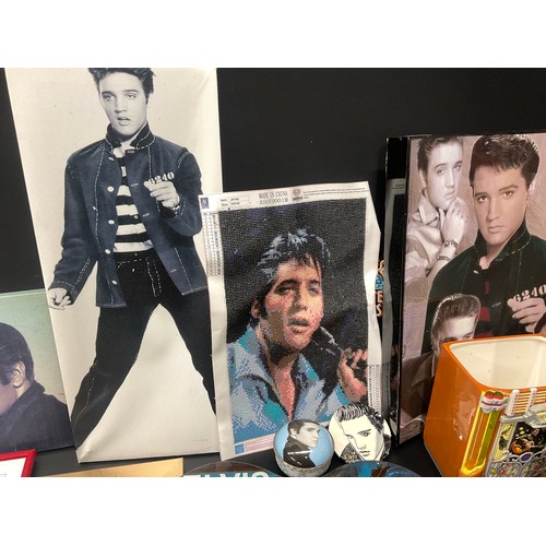 LARGE COLLECTION (3 BOXES) OF ELVIS MEMORABILIA TO INCLUDE RECORDS ...