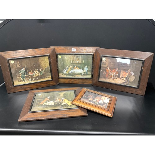 181 - SET OF 4 OAK FRAMED VICTORIAN STYLE PRINTS 20