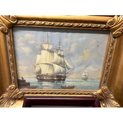 188 - GILT FRAMED PICTURE-GALLEON 13