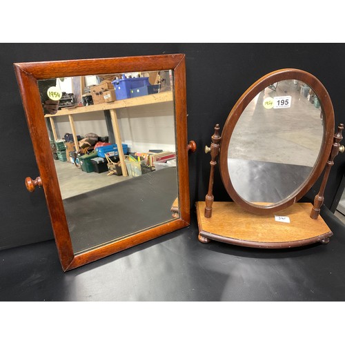 195 - VICTORIAN MIRROR AND REPRODUCTION MIRROR