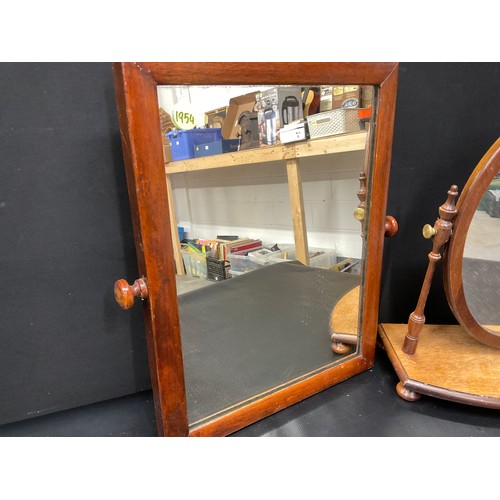 195 - VICTORIAN MIRROR AND REPRODUCTION MIRROR