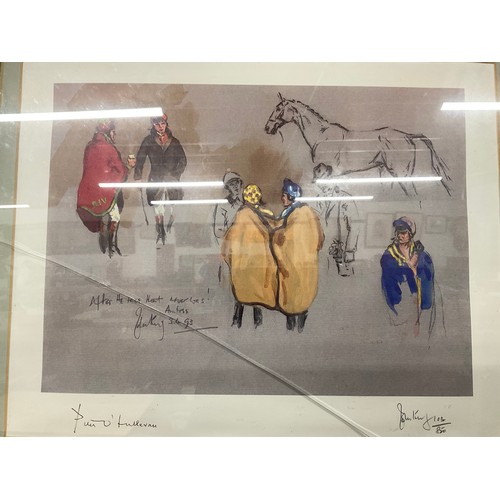 198 - FRAMED LIMITED EDITION HORSE RACING PICTURE SIGNED PETER O'SULLIVAN 103 OF 850 (GLASS CRACKED) 21