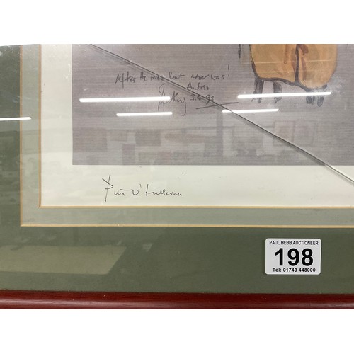 198 - FRAMED LIMITED EDITION HORSE RACING PICTURE SIGNED PETER O'SULLIVAN 103 OF 850 (GLASS CRACKED) 21
