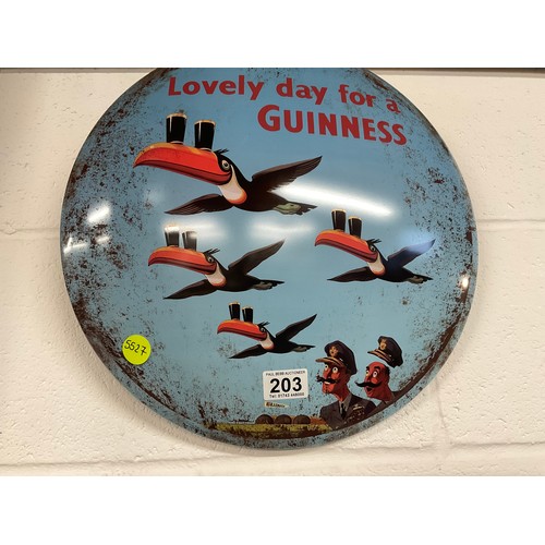 203 - REPRODUCTION CIRCULAR GUINNESS SIGN DIA 16