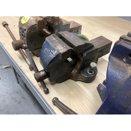 206 - 3 VINTAGE BENCH VICES