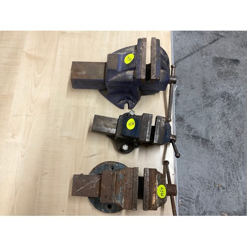 206 - 3 VINTAGE BENCH VICES