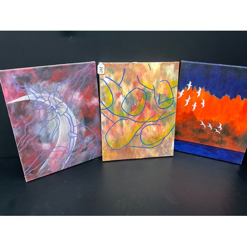 207 - 3 ABSTRACT ART OILS ON CANVAS PICTURES 20