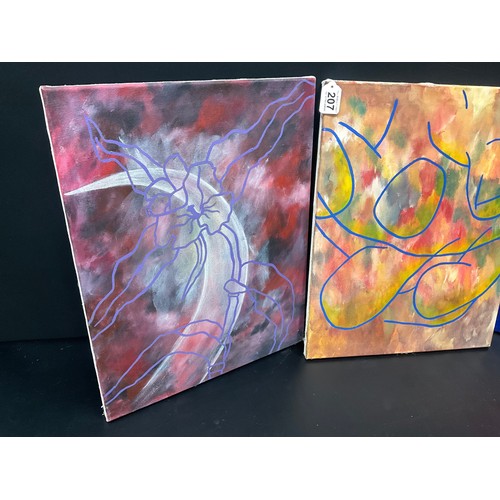 207 - 3 ABSTRACT ART OILS ON CANVAS PICTURES 20