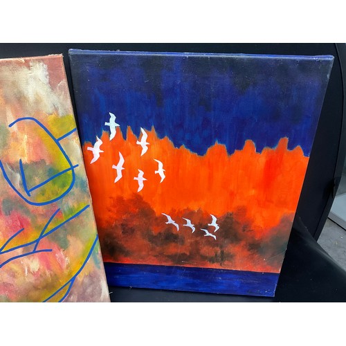 207 - 3 ABSTRACT ART OILS ON CANVAS PICTURES 20