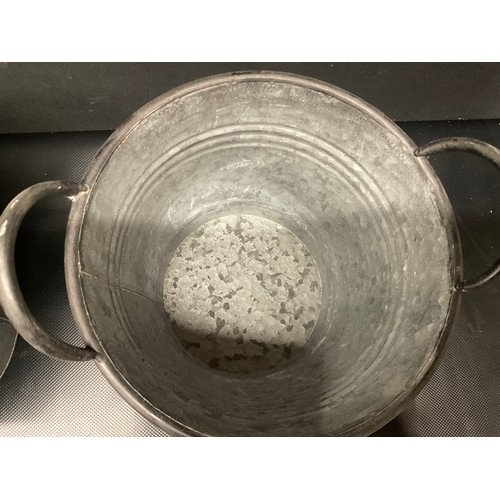 209 - SET OF 3 REPRODUCTION GRADUATED METAL BUCKETS