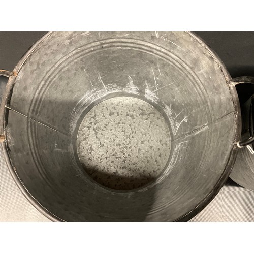 209 - SET OF 3 REPRODUCTION GRADUATED METAL BUCKETS